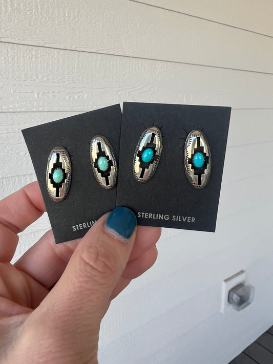 Felix Perry Shadow Box Turquoise studs