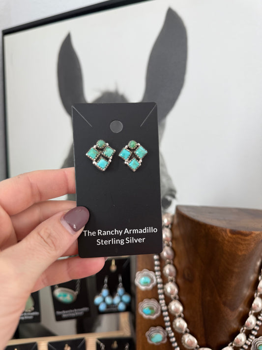 Four Stone Kingman Earrings by Turnback Pony