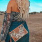 The Claudette Cowhide Leather Wristlet / Crossbody Purse