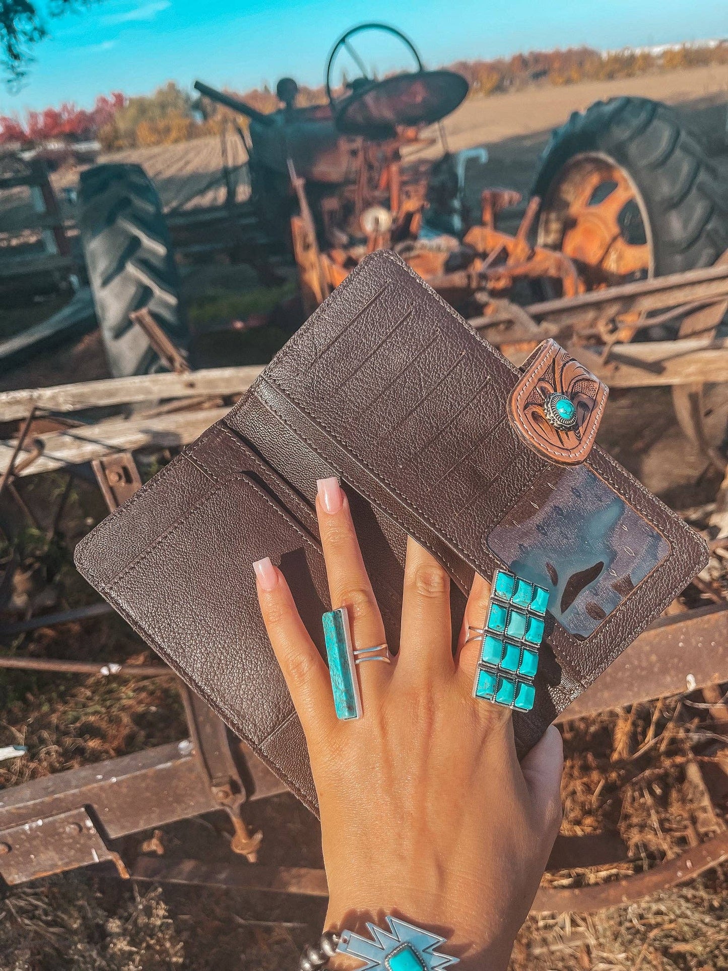 The Hank Cowhide Leather Tooled Wallet a Haute Southern Hyde