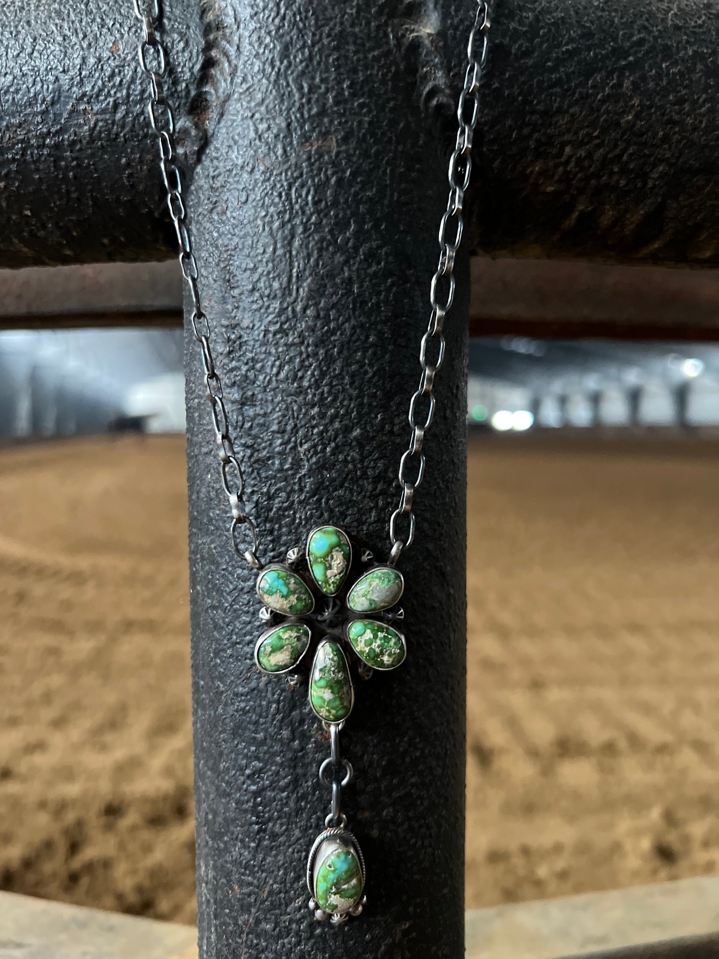 Sonoran Gold Floral Lariat by Lorenzo Juan Navajo