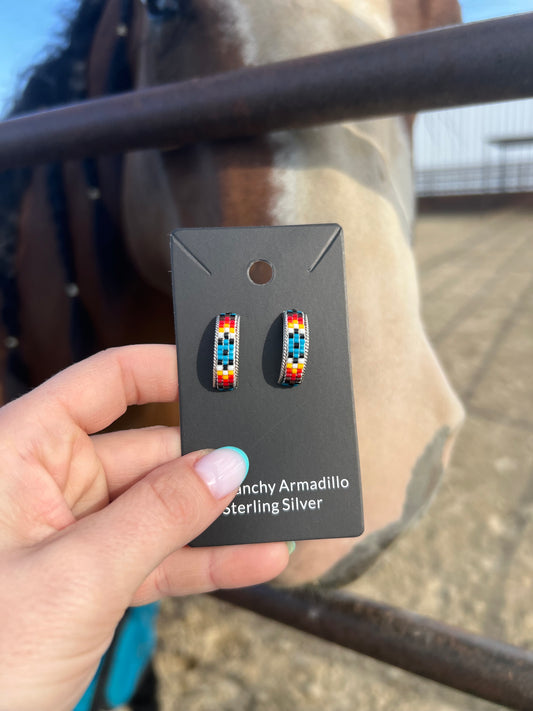 Lucill Ramone Native Made Beaded Half Hoops style 2