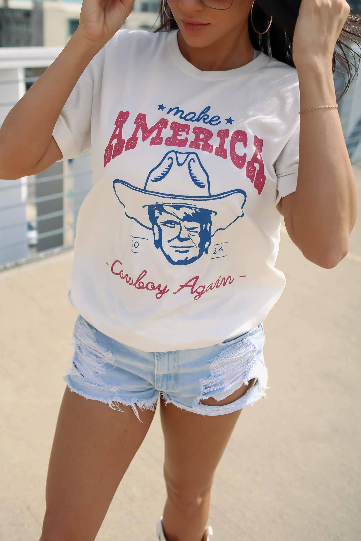 Make America Cowboy Again | Vintage White | Short Sleeve tee|unisex fit