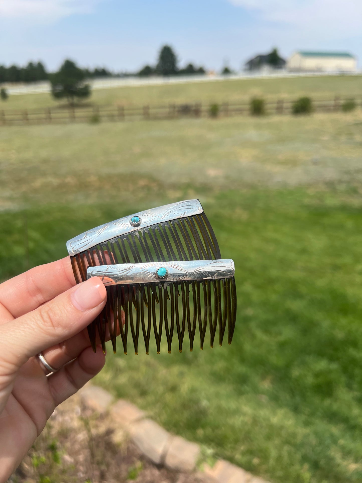 Set of two 2.75” hair combs by Randall Delgai