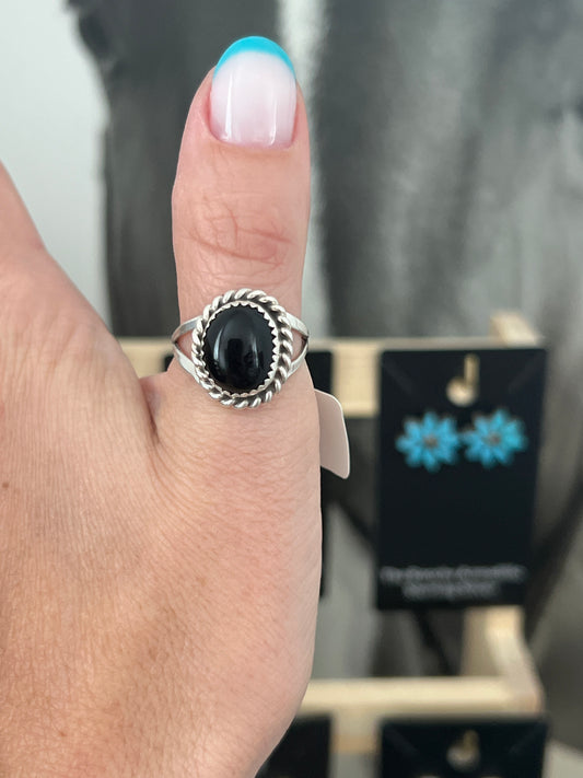 Size 8 Black Onyx ring