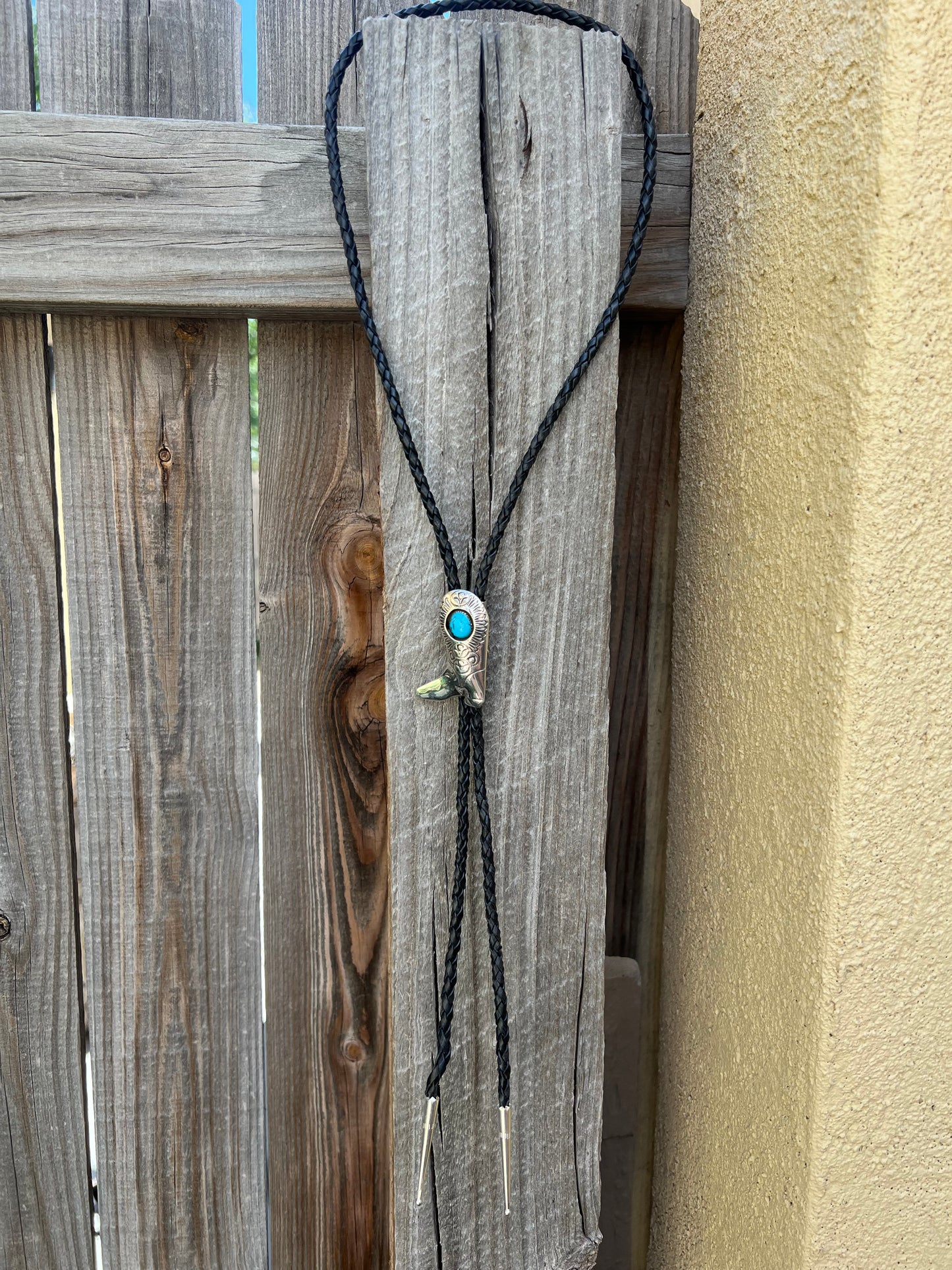 Cowboy boot bolo tie Navajo made