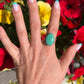 Kingman Turquoise Adjustable Ring
Signed Navajo MK