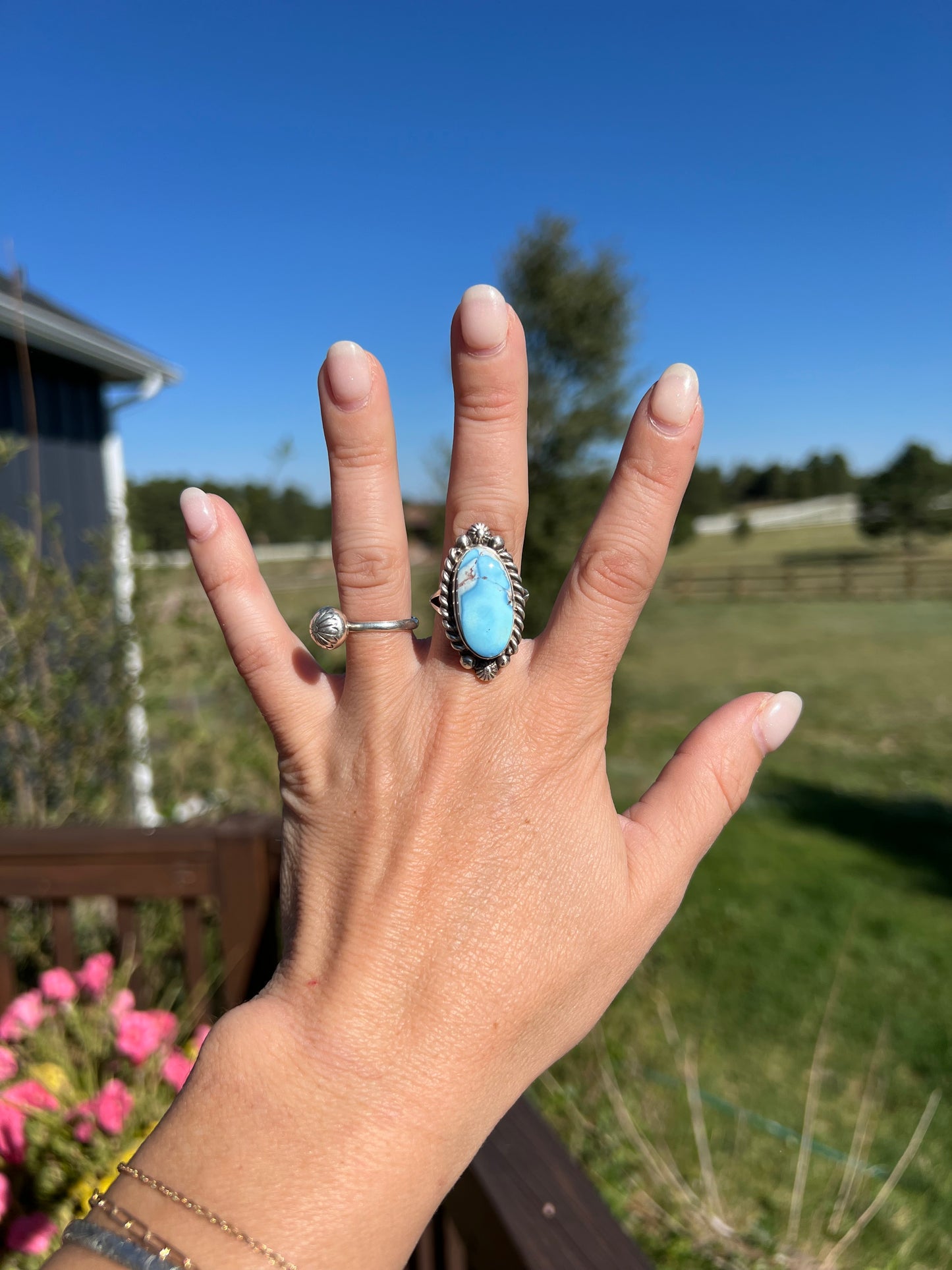 Golden Hills Oval ring by Robert Chakey size 7