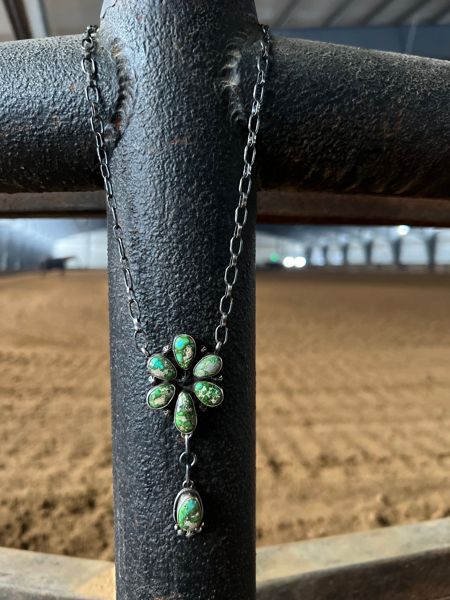Sonoran Gold Floral Lariat by Lorenzo Juan Navajo