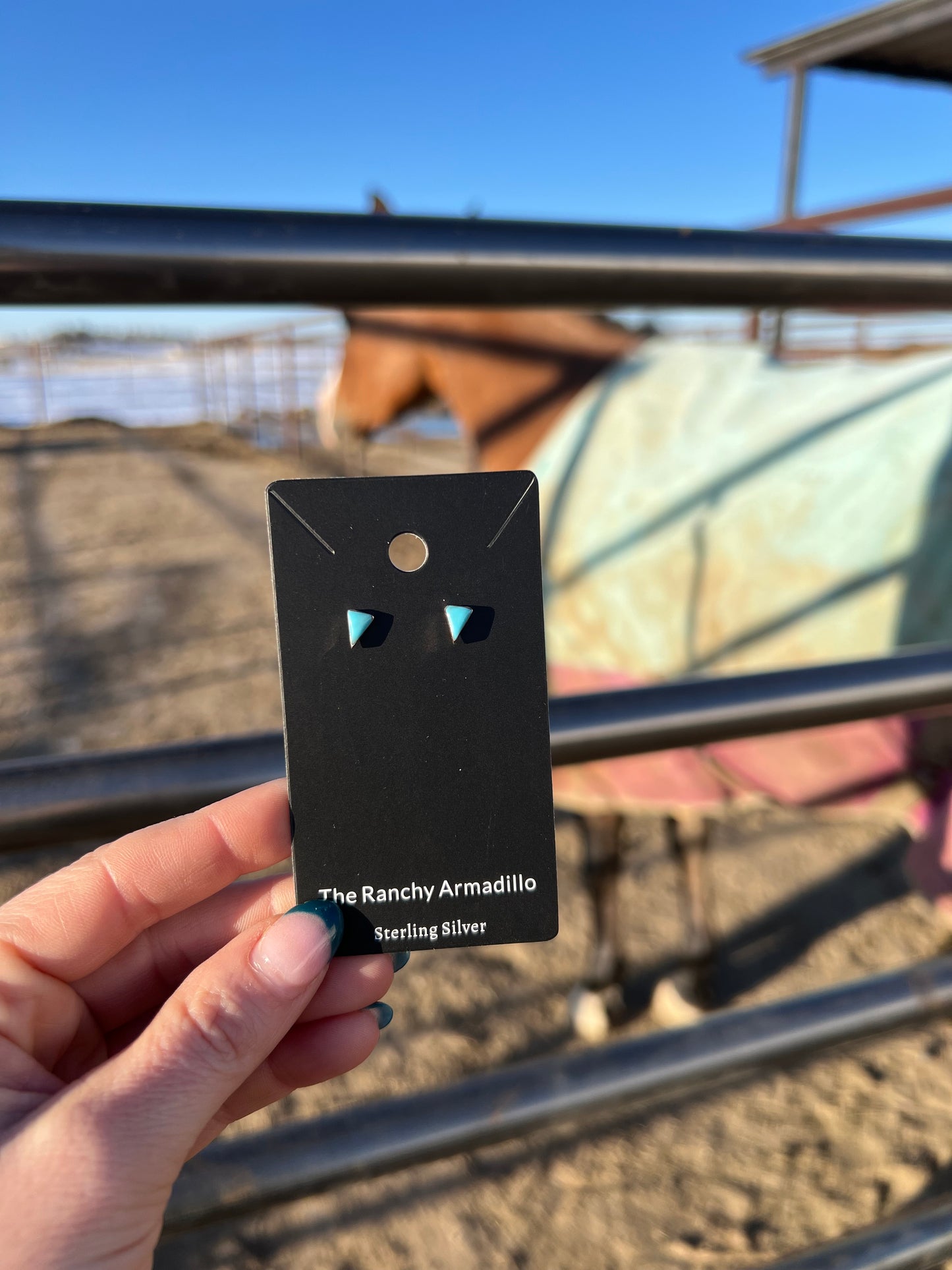 Dainty triangle studs