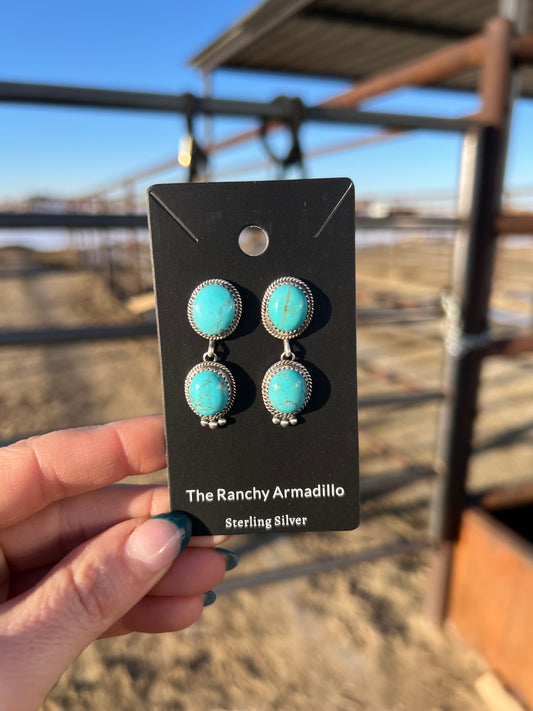 Trisha Martinez two stone drop earrings