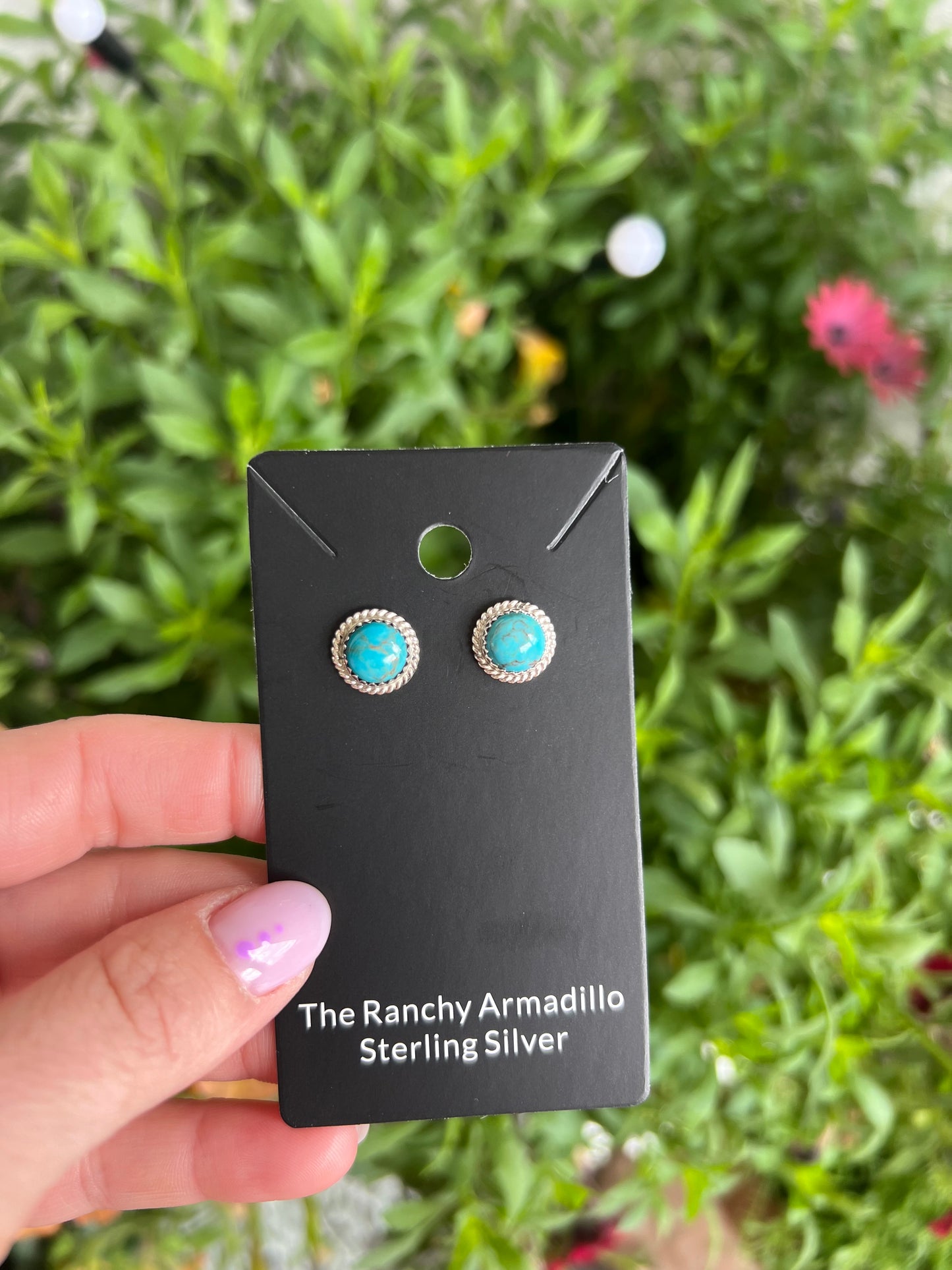 Ester White Navajo Turquoise studs