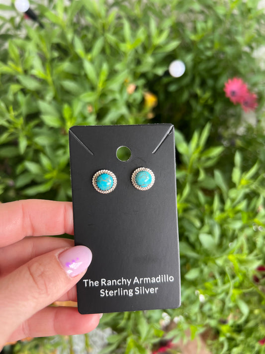 Ester White Navajo Turquoise studs