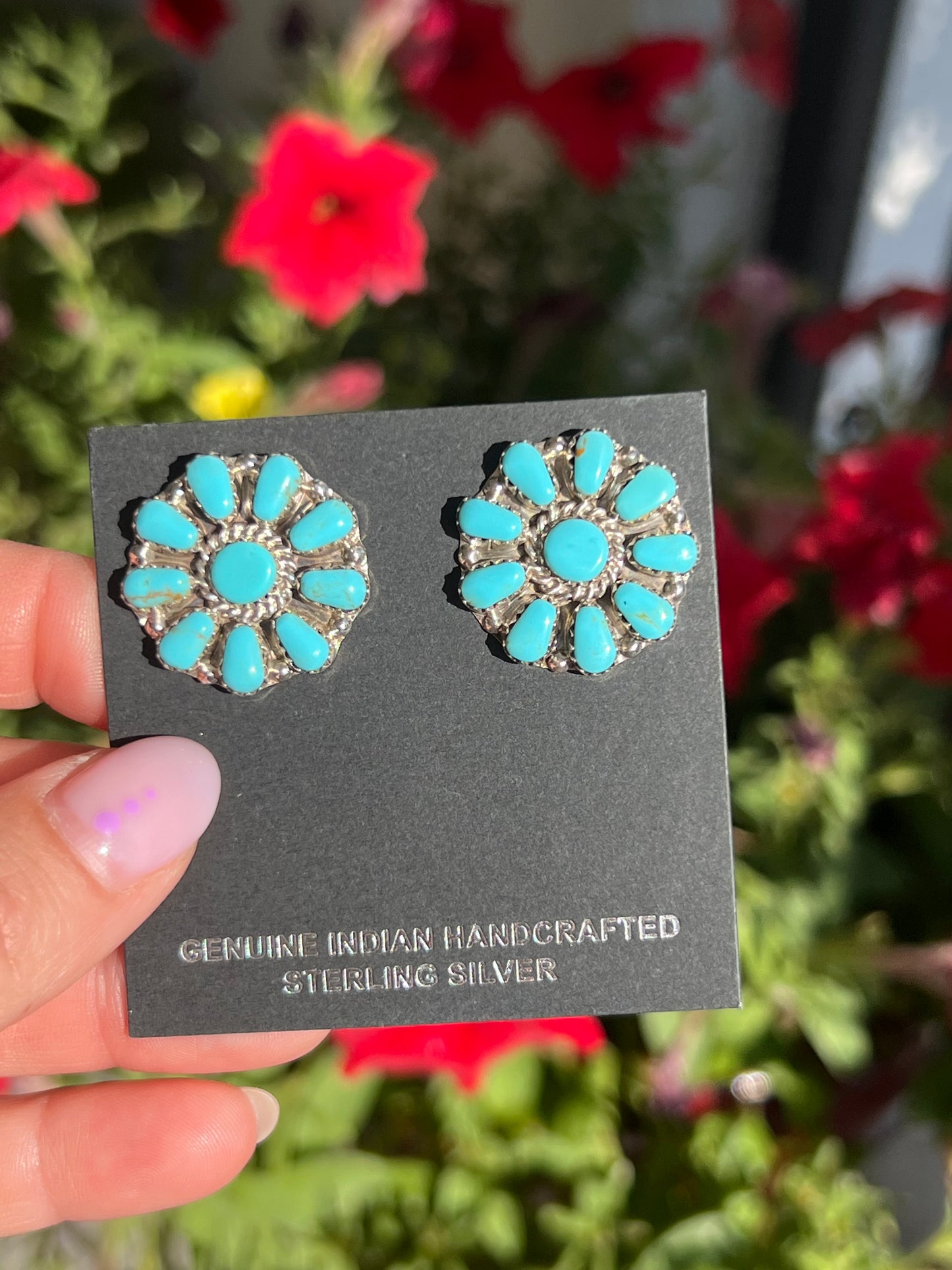 Flower Cluster studs by Navajo Juliana Benally