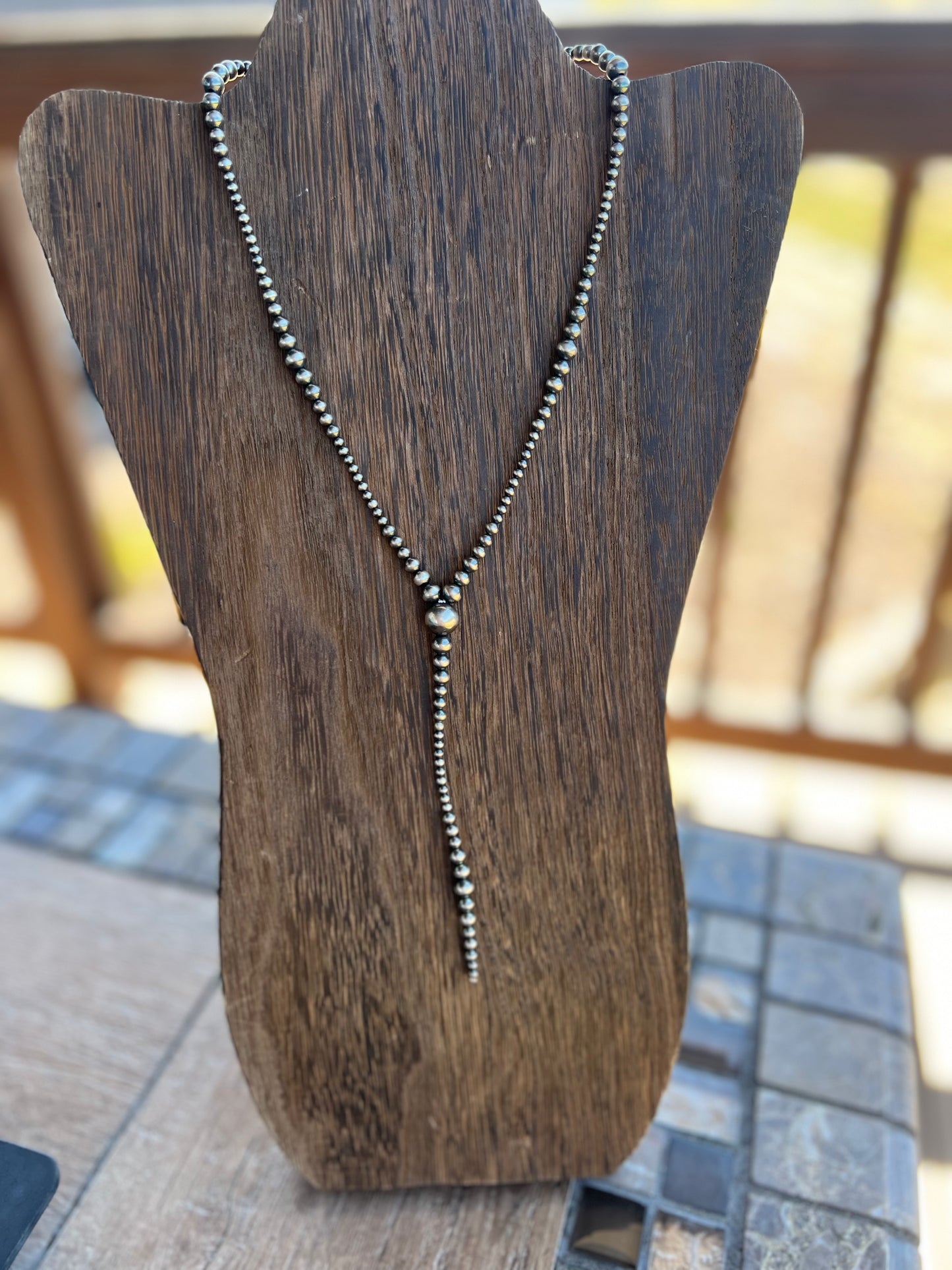 Colorado lariat 16” 4” drop desert pearls