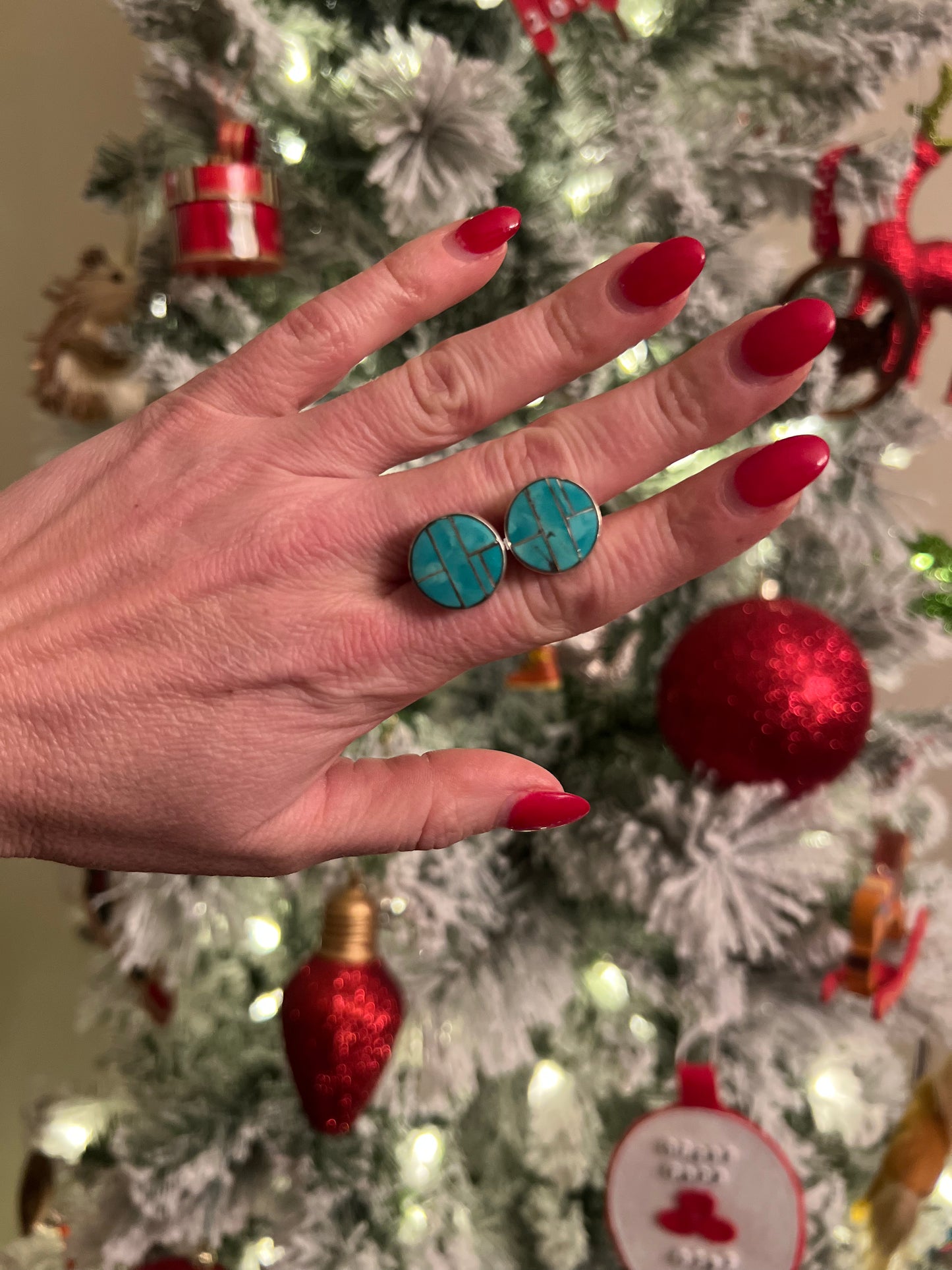 Men’s round cufflinks by Edison Yazzie Navajo