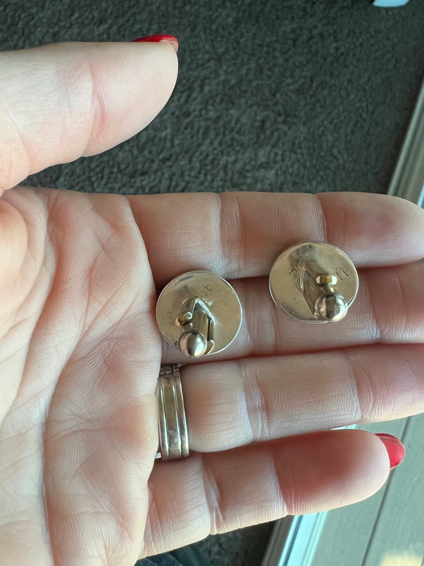 Men’s round cufflinks by Edison Yazzie Navajo