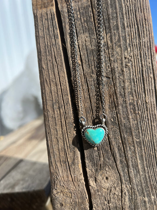 Dainty Kingman Heart Necklace by Johnny Dixon