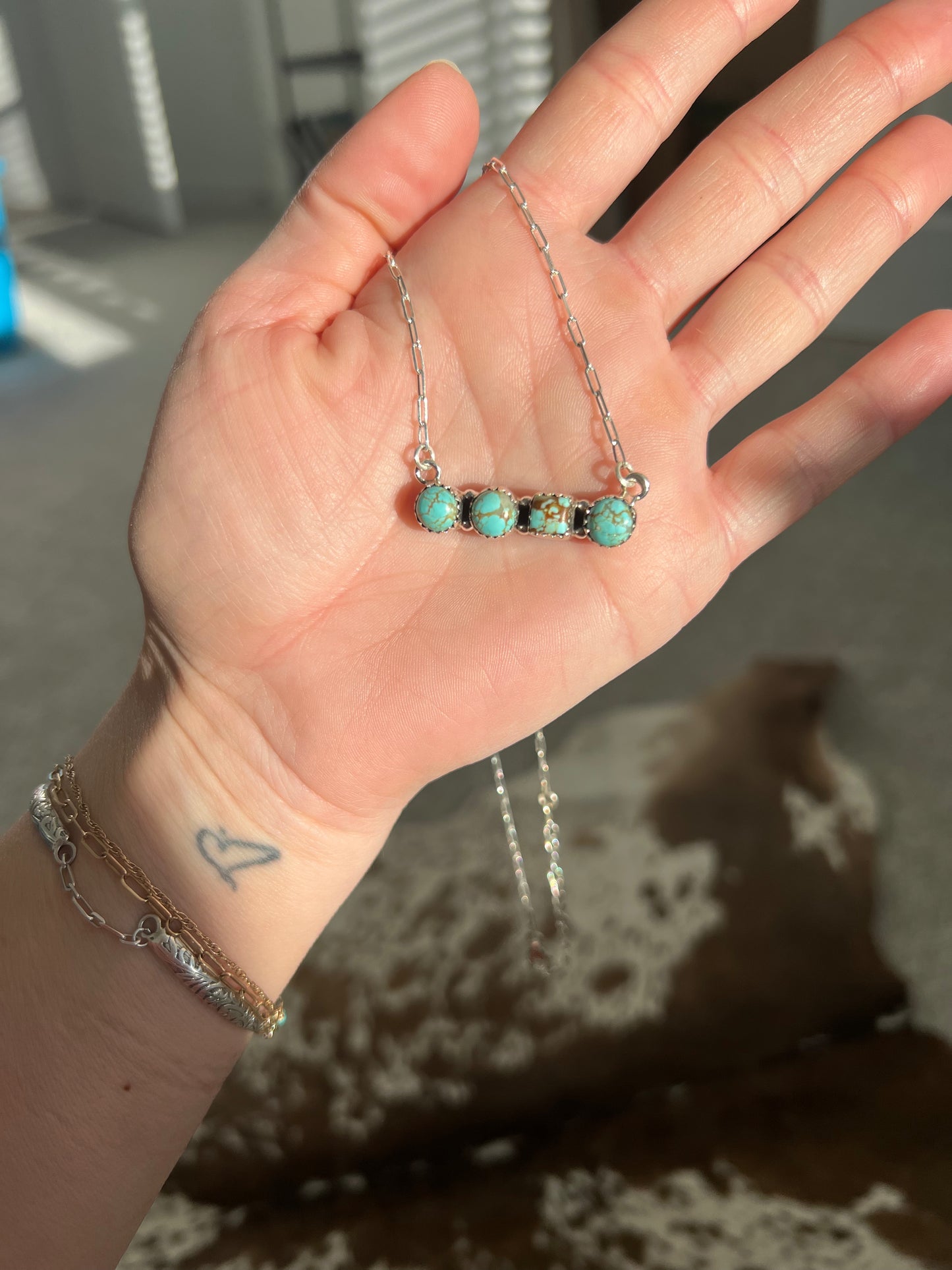 Indigo Authentic Turquoise necklace by Turnback Pony