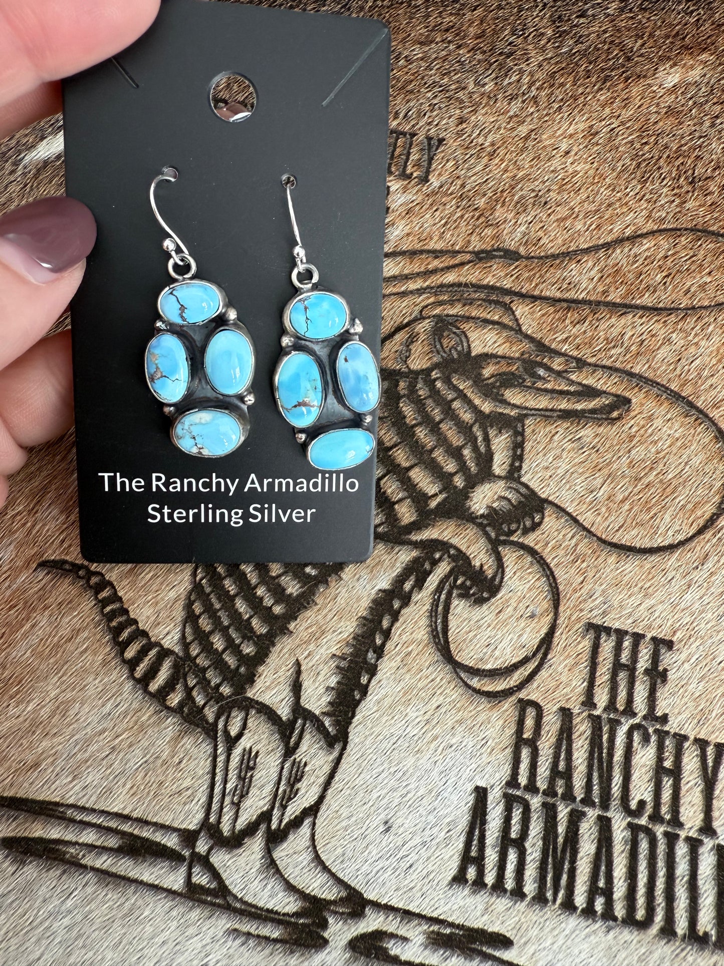 Golden Hills dangle earrings  by Navajo Ella Peters