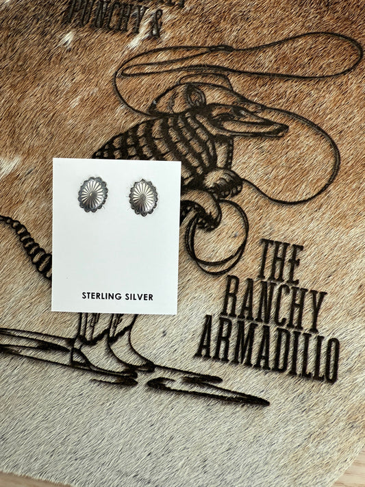 Sterling silver small oval conchos