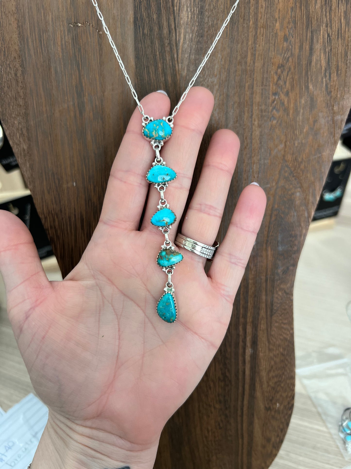 Five Stone Lariat by Turnback Pony 16” with 2” extender 3 1/2” drop
