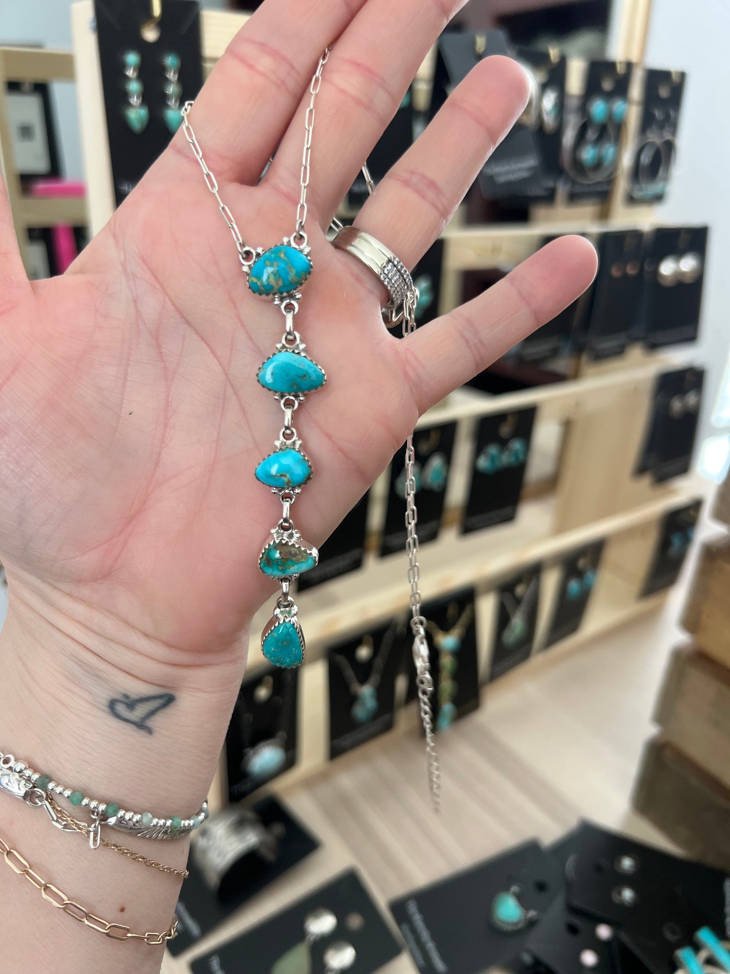 Five Stone Lariat by Turnback Pony 16” with 2” extender 3 1/2” drop
