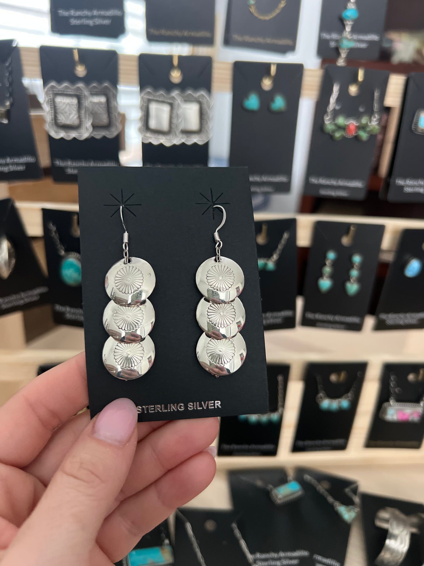 Pillow Pearl Dangle earrings by Navajo Artist Ina Nez