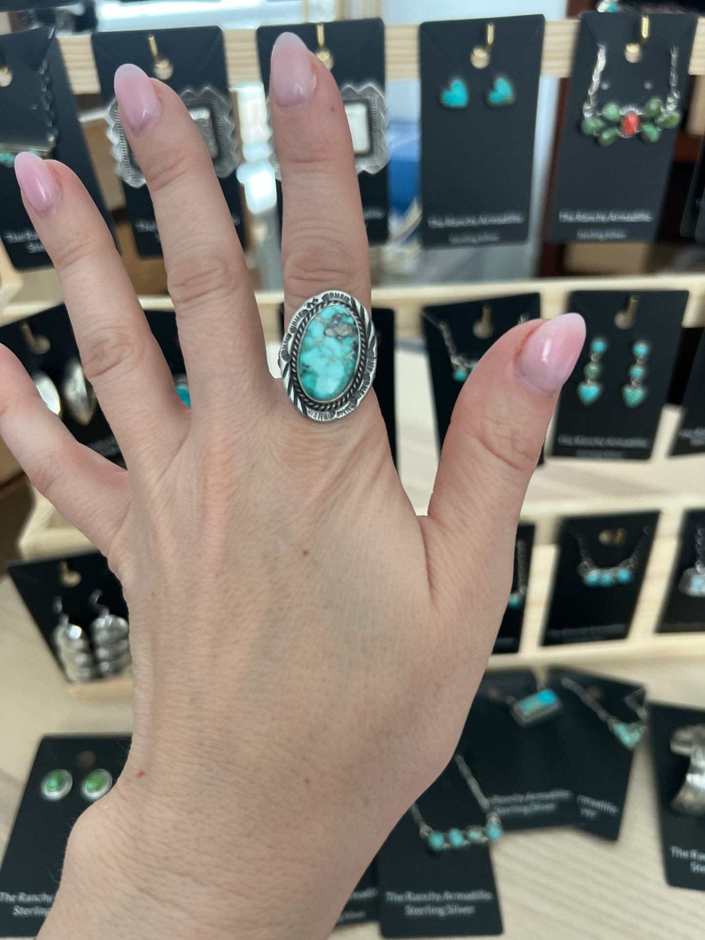 White Water Ring size 7.5 Navajo made
