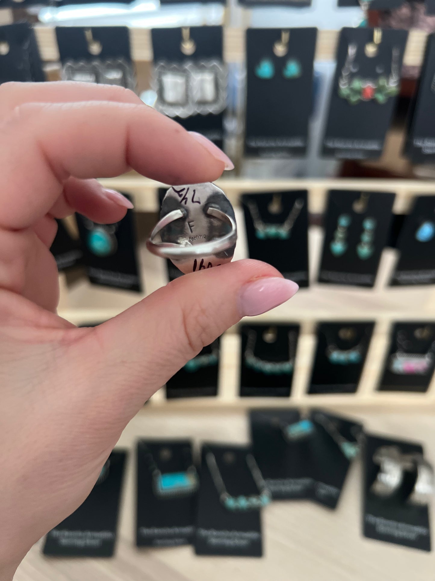 White Water Ring size 7.5 Navajo made