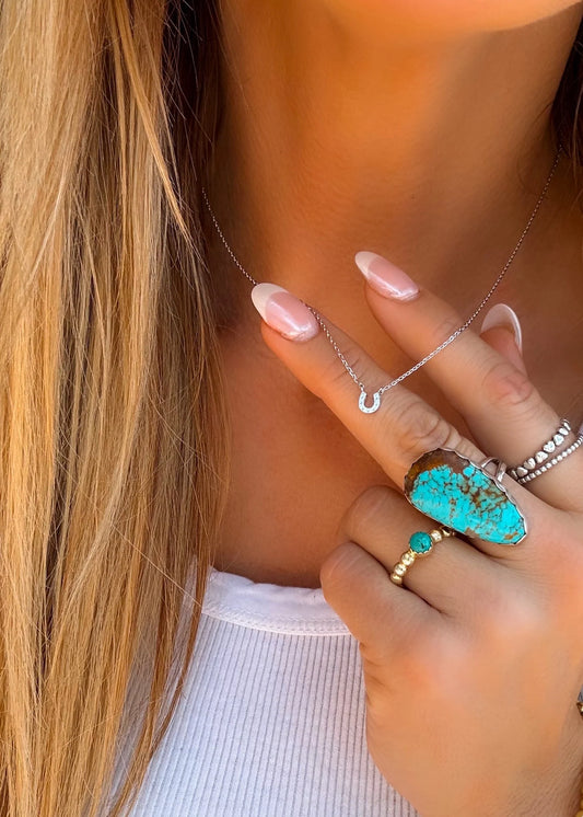 horseshoe necklace by Turnback Pony