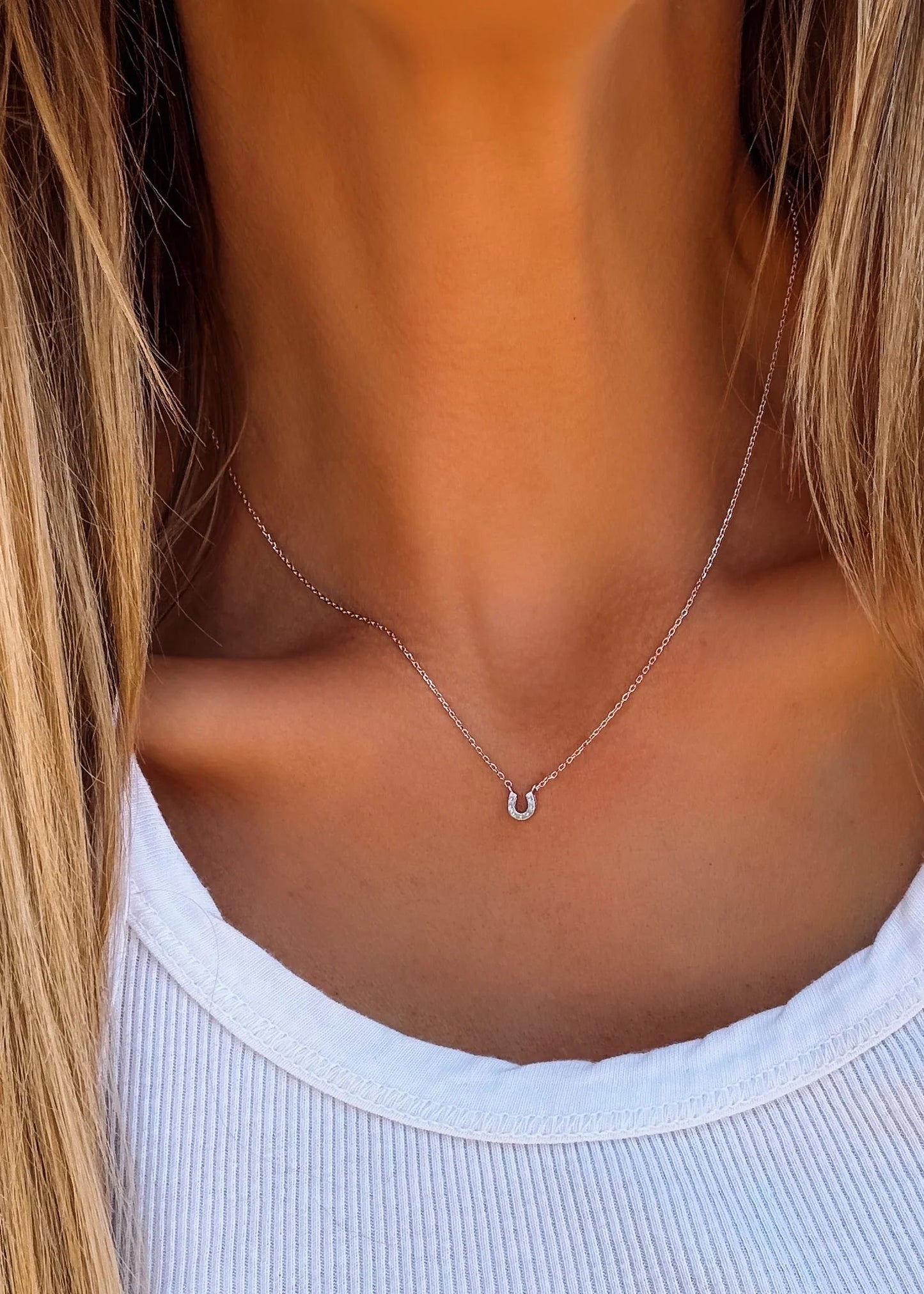 horseshoe necklace by Turnback Pony
