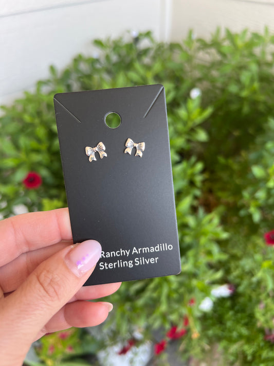 Sterling silver Bow Stud Earrings