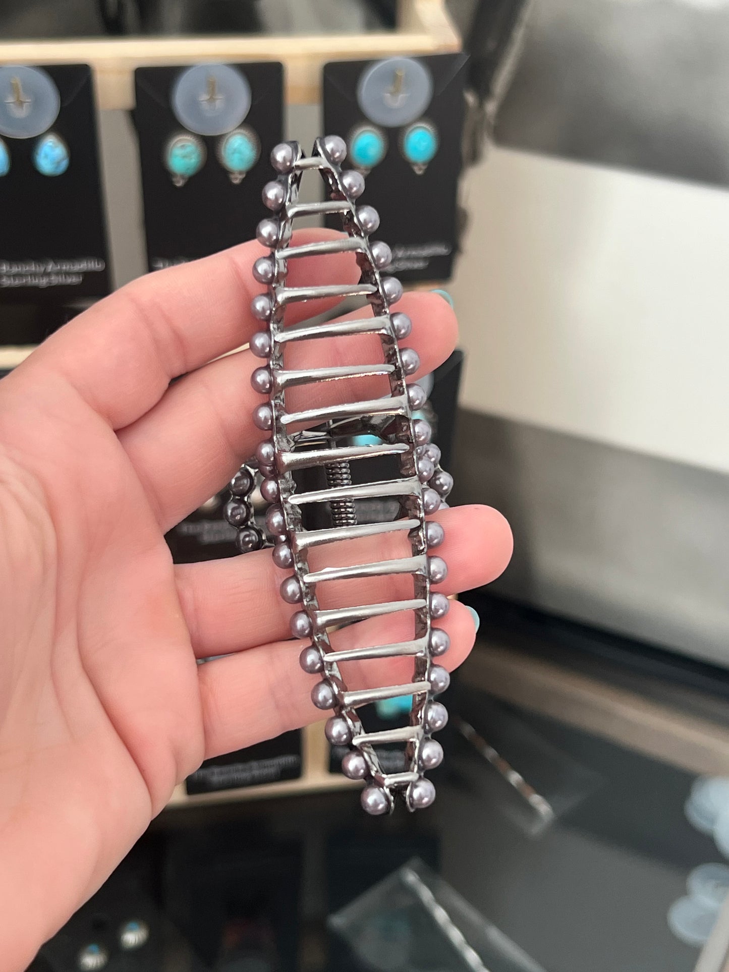 Faux pearl Claw Clip Large