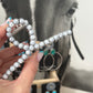 Faux white buffalo large claw clip