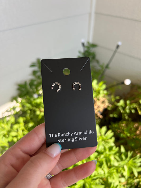 Horseshoe sterling studs