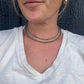 Memory wire 3mm Navajo strung pearl choker