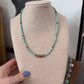 Turquoise necklace with copper pearls 14”