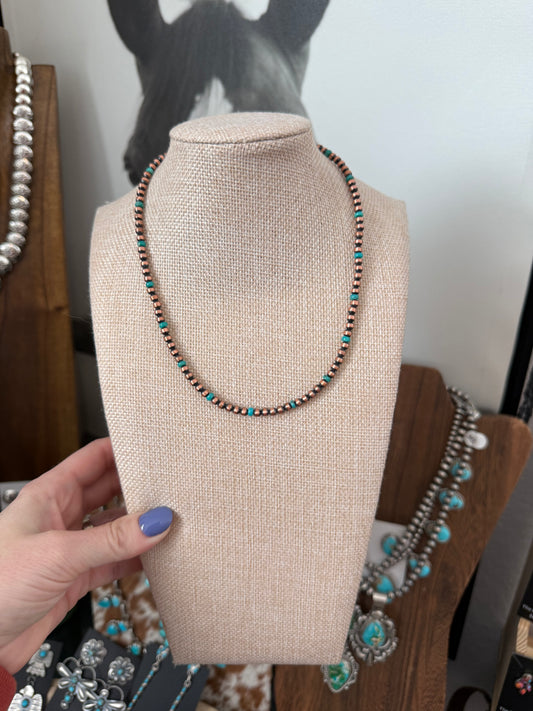 4mm copper and kingman pearls