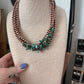 4mm copper and nugget style kingman beads 14” necklace