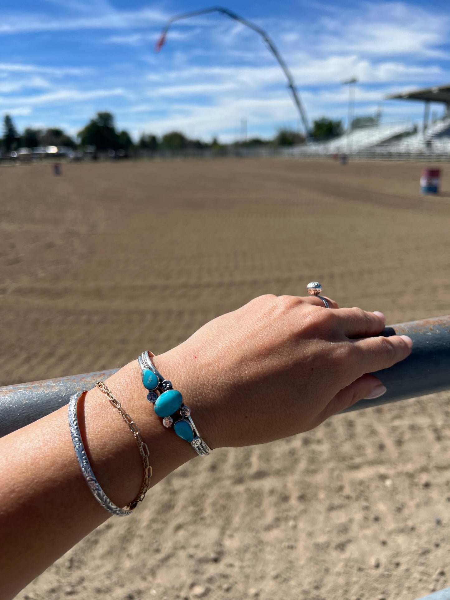 Navajo Handmade Kingman cuff by Charlene Yazzie