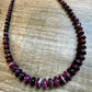 Purple Spiny shell and sterling saucer necklace 20”