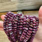 Purple Spiny shell and sterling saucer necklace 20”