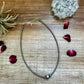 3mm with 10mm saucer sterling silver choker necklace 14” with 2” extension