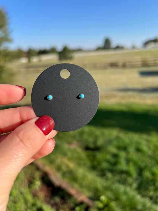 Micro turquoise studs