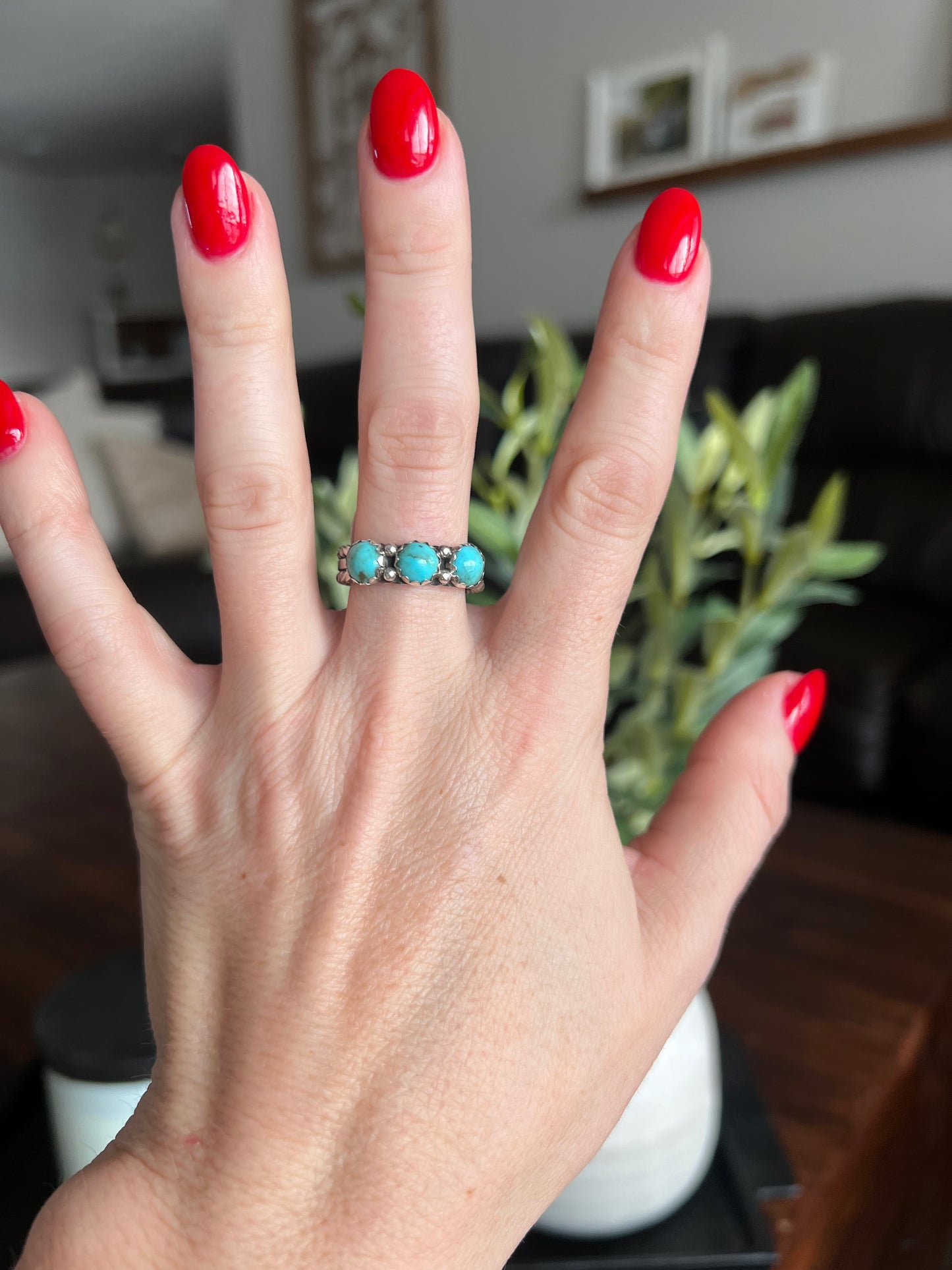 Size 6.5 3 stone rope ring
