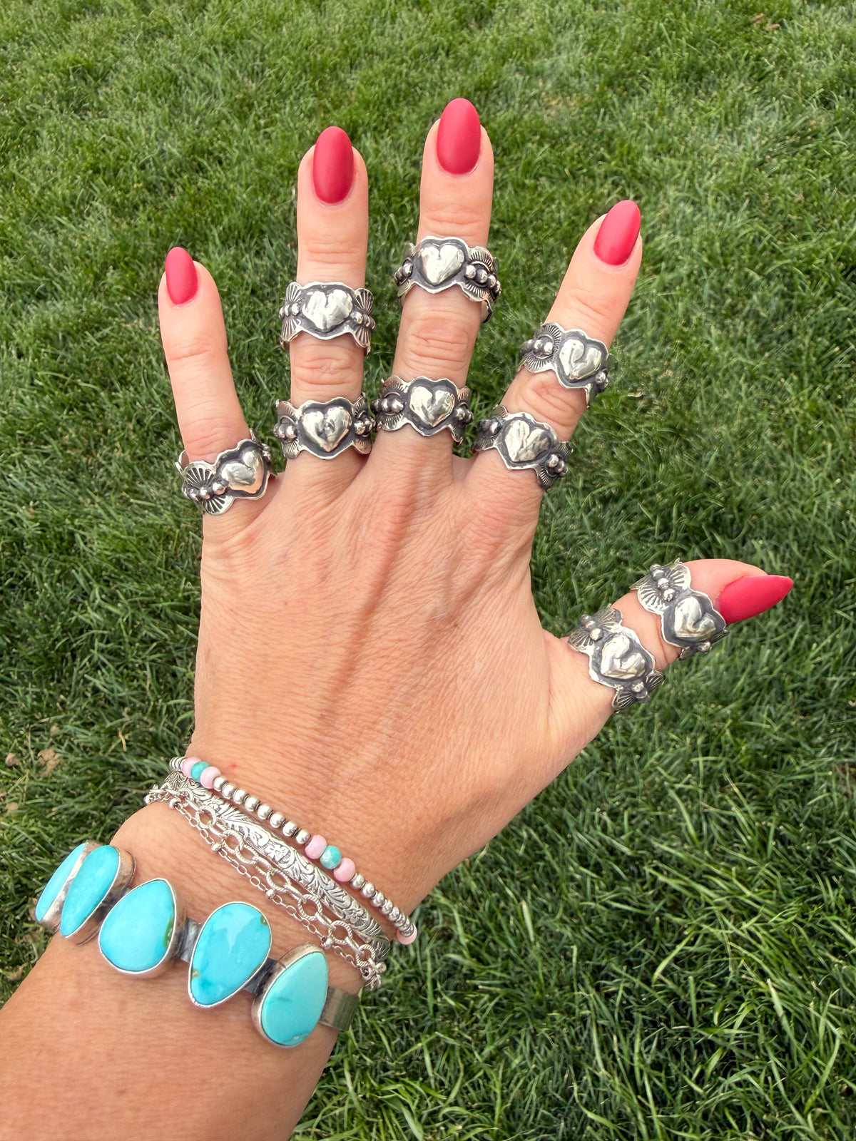 Sterling heart rings by wildryesilverco