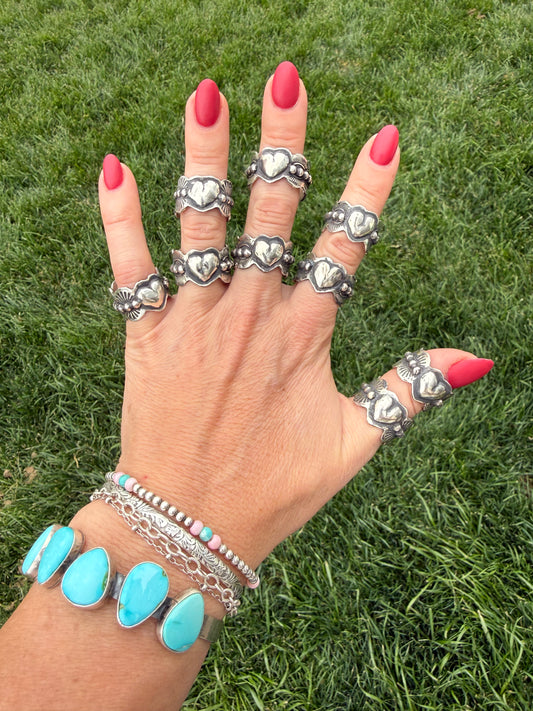 Sterling heart rings by wildryesilverco