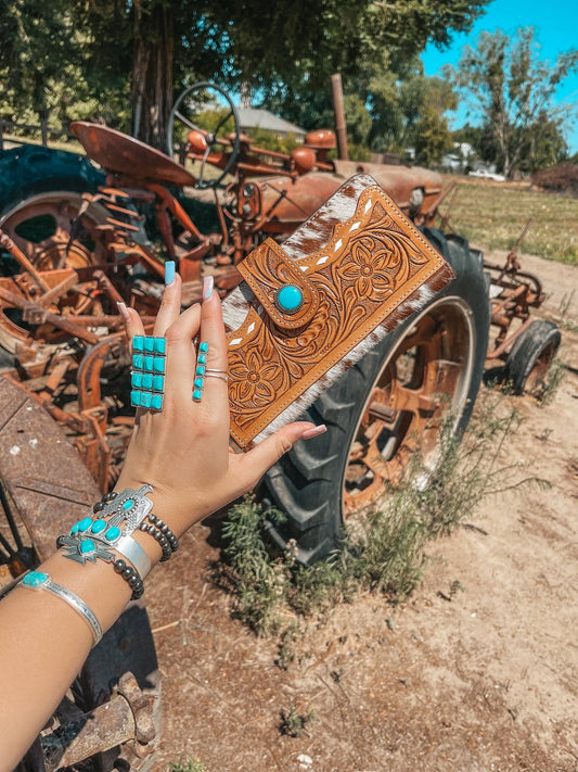 The Remington Cowhide Leather Tooled Wallet