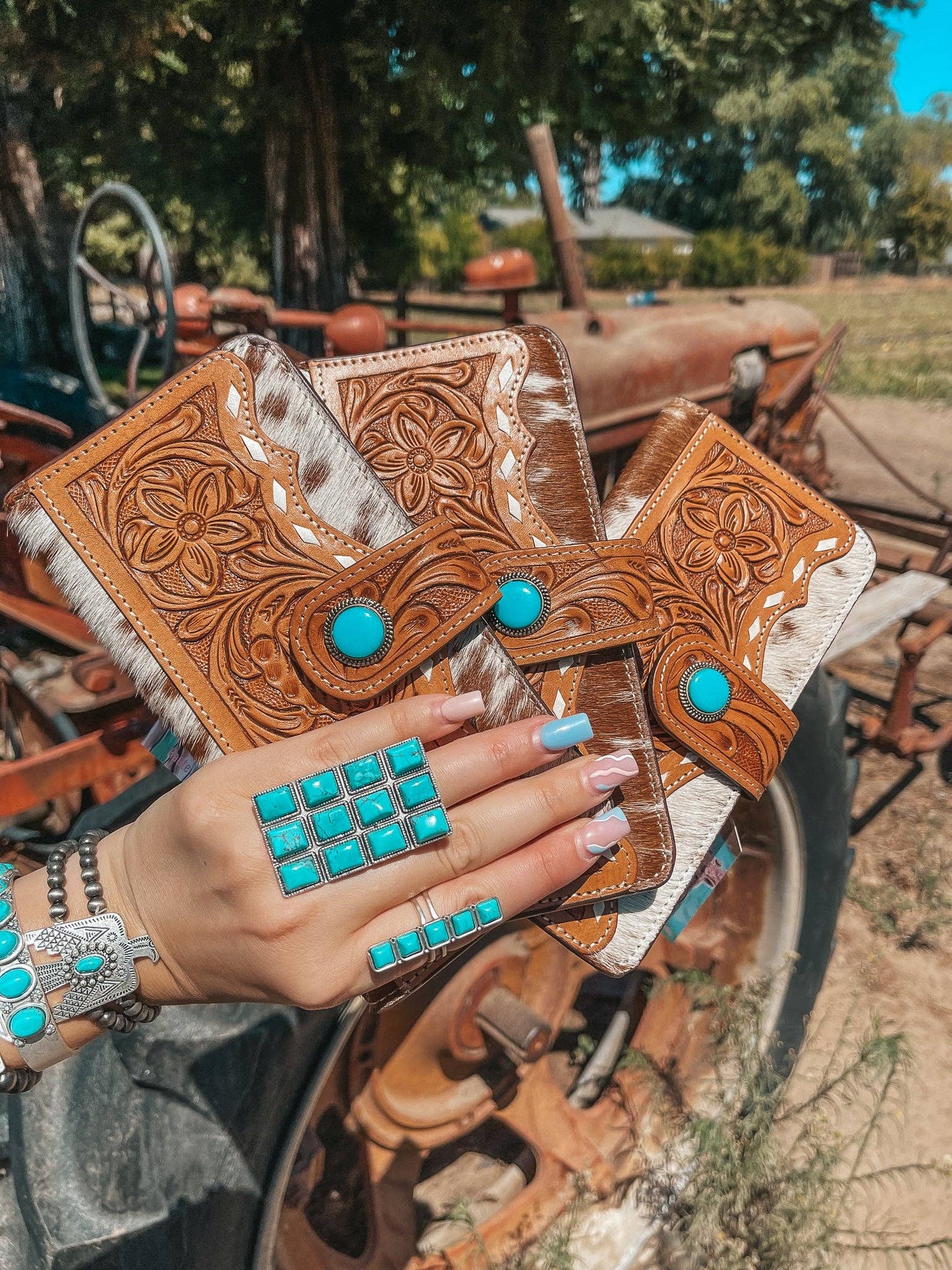 The Remington Cowhide Leather Tooled Wallet